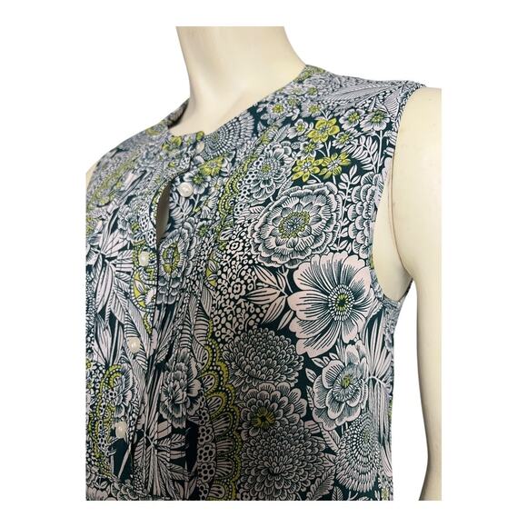 J. Crew Sleeveless Floral Blouse Shirt Top Career Cottagecore Business Casual 0 - Picture 5 of 8